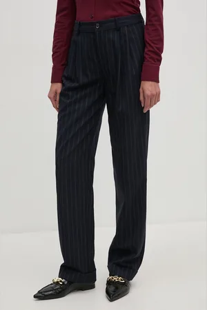 Ralph Lauren Spodnie wełniane kolor proste high waist 200940233