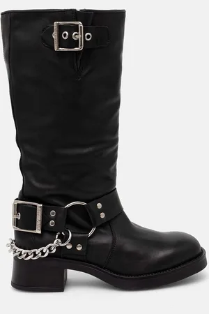 Steve Madden Kozaki skórzane Beau-C damskie kolor na płaskim obcasie SM11003094