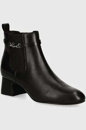 Karl Lagerfeld Sztyblety skórzane BONNIE damskie kolor na słupku KL30344