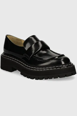 Proenza Schouler Mokasyny skórzane Lug Sole damskie kolor na płaskim obcasie PS43101A
