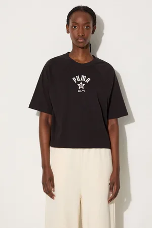 PUMA T-shirt bawełniany Classics Play Paris Relaxed Tee damski kolor 626808