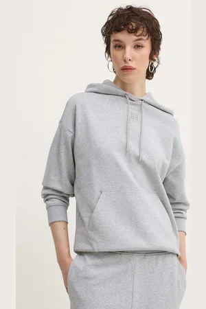 HUGO BOSS Bluza bawełniana damska kolor z kapturem z aplikacją 50522423