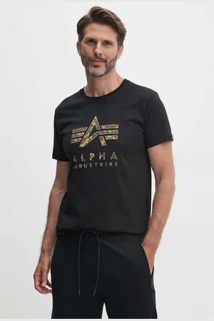 Alpha Industries T-shirt bawełniany męski kolor z nadrukiem 146506