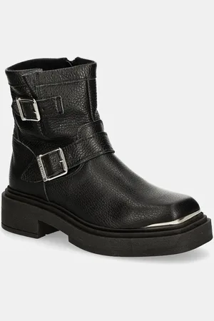 Steve Madden Botki skórzane Choice damskie kolor na platformie lekko ocieplone SM11003227