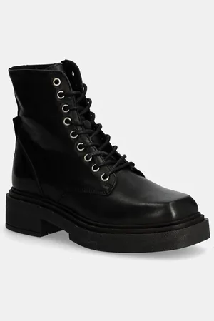 Steve Madden Workery skórzane Chiney damskie kolor na platformie lekko ocieplone SM11003204