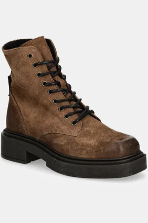 Steve Madden Botki zamszowe Chiney damskie kolor na płaskim obcasie SM11003204