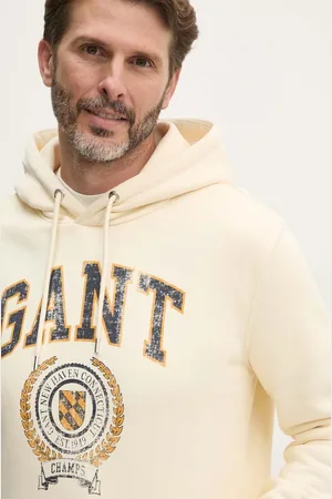 GANT Bluza męska kolor z kapturem z nadrukiem 2015068