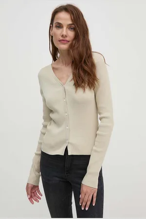 Calvin Klein Kardigan damski kolor lekki J20J224239