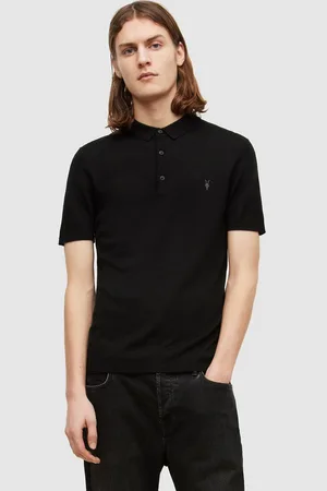 AllSaints Polo MODE MERINO SS POLO męskie kolor gładki MK021N