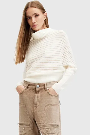 AllSaints Sweter z wełną RIDLEY LADDER kolor lekki W020KB