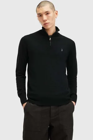 AllSaints Sweter z wełną KILBURN ZIP FUNNEL kolor M082KB