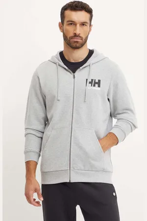 Helly Hansen Bluza bawełniana HH LOGO męska kolor z kapturem z nadrukiem 30393