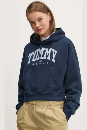 Tommy Hilfiger Bluza bawełniana damska kolor z kapturem z nadrukiem DW0DW19291
