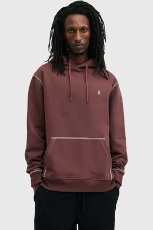 AllSaints Bluza bawełniana AMIR męska kolor z kapturem gładka M038NB