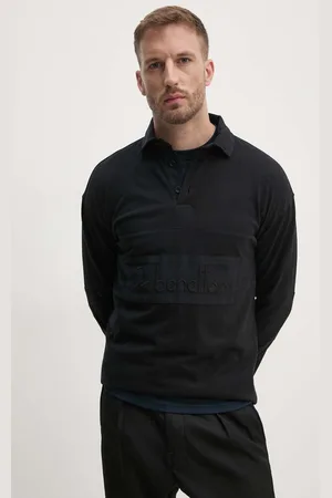 Benetton Longsleeve bawełniany kolor gładki 3G9WU3020