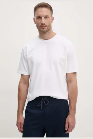 Lindbergh T-shirt bawełniany męski kolor gładki 30-400120