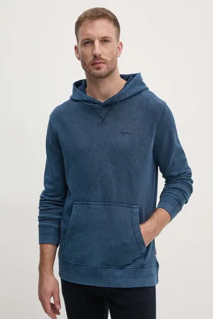 Pepe Jeans Bluza bawełniana SILVERTON HOODIE męska kolor z kapturem gładka PM582713