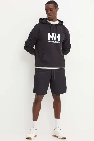 Helly Hansen Bluza bawełniana HH LOGO męska kolor z kapturem z nadrukiem 30394