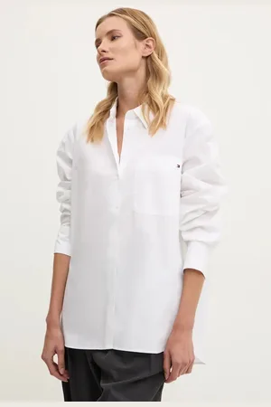 Tommy Hilfiger Koszula bawełniana damska kolor regular z kołnierzykiem klasycznym