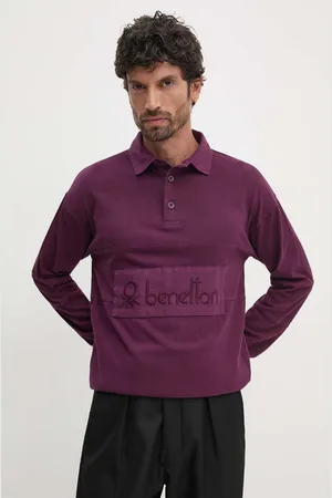 Benetton Longsleeve bawełniany kolor gładki 3G9WU3020