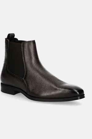 HUGO BOSS Sztyblety skórzane Theon męskie kolor 50529228