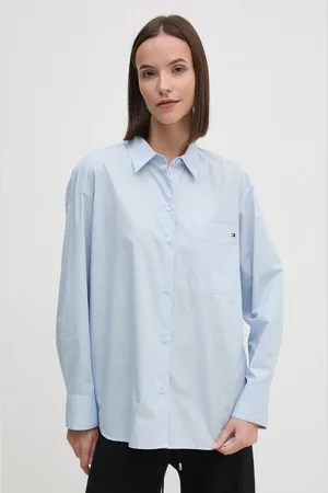 Tommy Hilfiger Koszula bawełniana damska kolor regular z kołnierzykiem klasycznym