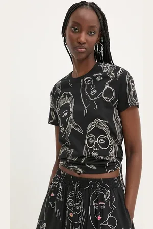 Desigual T-shirt bawełniany CARAS damski kolor 24WWTK54