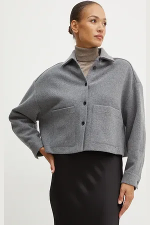 LIVIANA CONTI Płaszcz wełniany kolor przejściowy oversize L4WL52
