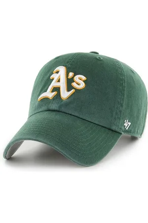 47 Brand Czapka z daszkiem bawełniana MLB Oakland Athletics kolor z aplikacją BCPTN-DBLUN18GWS-DG08