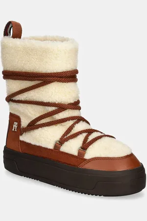 Tommy Hilfiger śniegowce LACE-UP FAUX SHEARLING SNOWBOOT kolor FW0FW08252