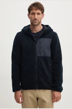 Geox Bluza polarowa kolor z kapturem gładka M4675H-T3171-F1624