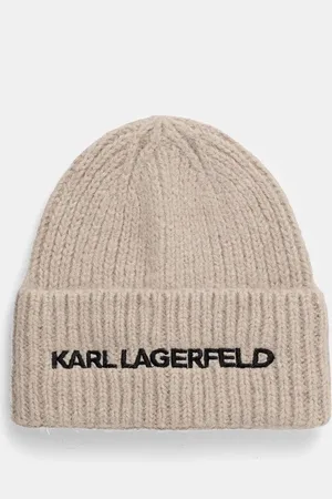 Karl Lagerfeld Czapka wełniana kolor z grubej dzianiny wełniana 246W3411