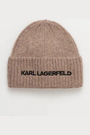 Karl Lagerfeld Czapka wełniana kolor z grubej dzianiny wełniana 246W3411