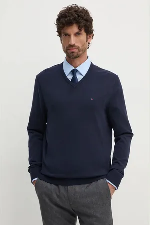 Tommy Hilfiger Sweter bawełniany kolor lekki MW0MW14745