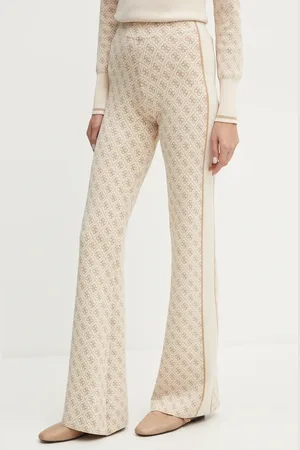 Guess Spodnie damskie kolor dzwony high waist