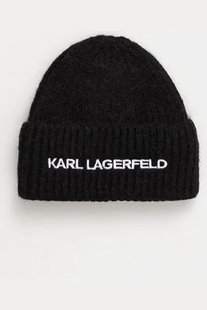 Karl Lagerfeld Czapka wełniana kolor z grubej dzianiny wełniana 246W3411
