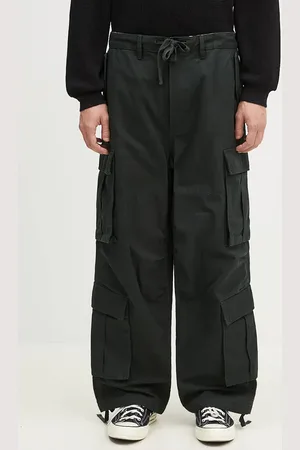 Vans Spodnie bawełniane Premium Classics LX Baggy Cargo Pant kolor zielony proste VN000HMYD6P1