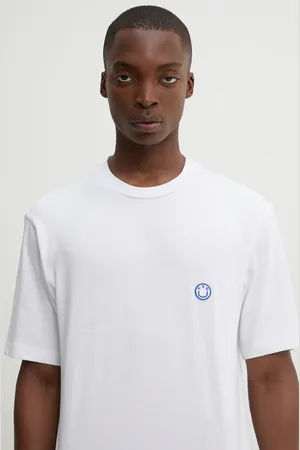 Hugo Blue T-shirt bawełniany męski kolor gładki 50519984