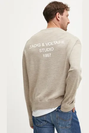 Zadig & Voltaire Sweter wełniany męski kolor lekki KMSW00713