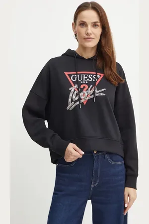 Guess Bluza damska kolor z kapturem z nadrukiem W4BQ06 KB683