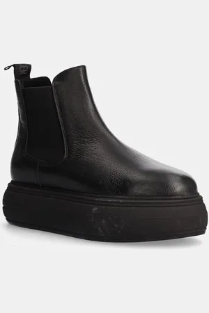 Steve Madden Sztyblety skórzane Hazel damskie kolor na platformie lekko ocieplone SM11003088