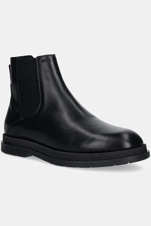 HUGO BOSS Sztyblety skórzane Chaol męskie kolor 50529023