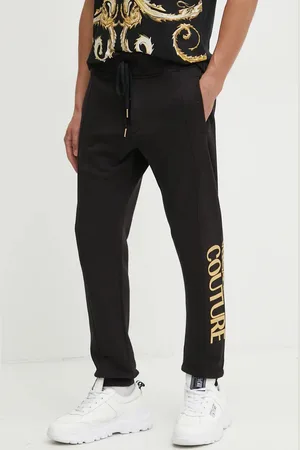 VERSACE Spodnie dresowe bawełniane kolor z nadrukiem 77GAAT05 CF00T