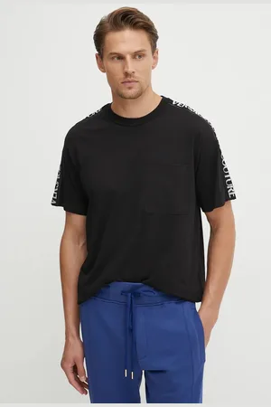 VERSACE T-shirt bawełniany męski kolor z aplikacją 77GAHC02 CJ01C