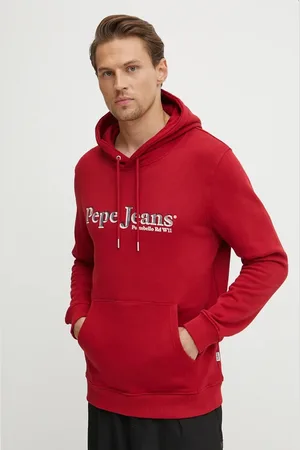 Pepe Jeans Bluza bawełniana SOMERS HOODIE męska kolor z kapturem z nadrukiem PM582728