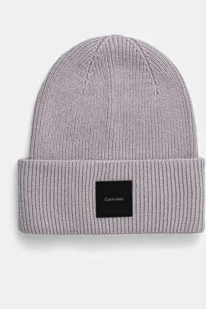 Calvin Klein Czapka z domieszką wełny kolor z cienkiej dzianiny K50K512356