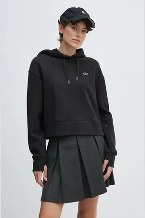 Lacoste Bluza damska kolor z kapturem gładka