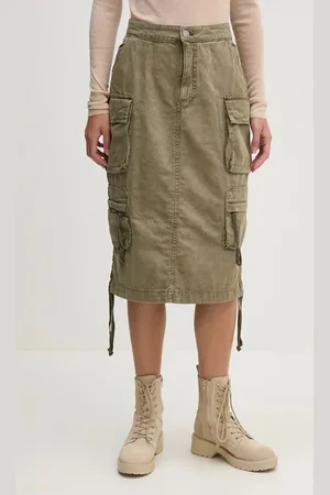 Alpha Industries Spódnica bawełniana kolor midi prosta 148068