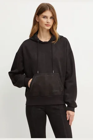 Guess Bluza damska kolor z kapturem z aplikacją W4BQ09 KAUJ2
