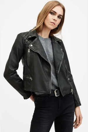 AllSaints Kurtka skórzana CARGO BIKER damska kolor przejściowa W085LB
